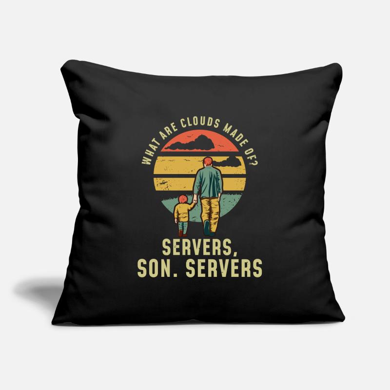 Programmeur Père et fils Cloud Server Housse de coussin décorative 45 x 45 cm
