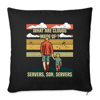 Programmierer Papa - Clouds Server Sohn - Sofakissenbezug 45 x 45 cm - Schwarz - Vorne