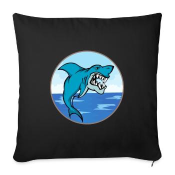 megalodon - Sofa pillowcase 17,3'' x 17,3'' (45 x 45 cm) - black - Front