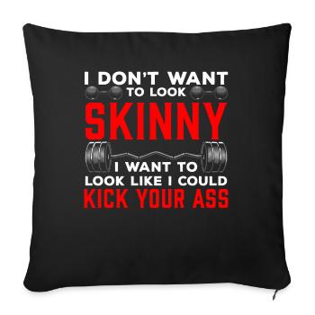 Funny Gym Workout Ass Kick Fitness Athlete - Sofa pillowcase 17,3'' x 17,3'' (45 x 45 cm) - black - Front