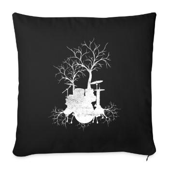 Drum Baum Natur Musik Schlagzeuger Kunst - Sofakissenbezug 45 x 45 cm - Schwarz - Vorne