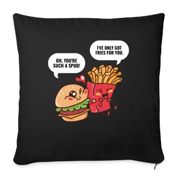 Burger Et Fries Burger cadeau - Housse de coussin décorative 45 x 45 cm - noir - Devant