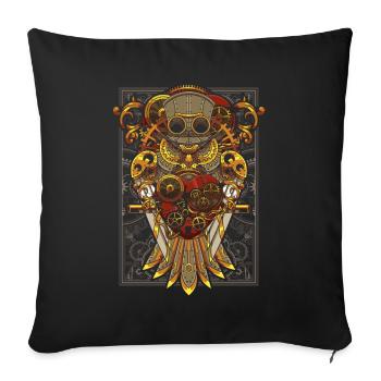 Steampunk Hibou Oiseau mécanique Clockwork - Housse de coussin décorative 45 x 45 cm - noir - Devant