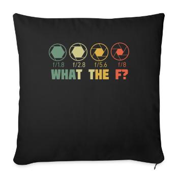 Quel est le F ? Photographie Photographe Drôle Appareil photo - Housse de coussin décorative 45 x 45 cm - noir - Devant