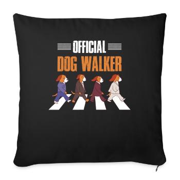 Official Dog Walker Dog Walk Gift - Sofa pillowcase 17,3'' x 17,3'' (45 x 45 cm) - black - Front