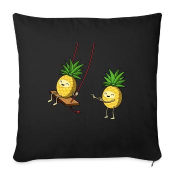 Swinging Pineapple Ananas Geschenk - Sofakissenbezug 45 x 45 cm - Schwarz - Vorne