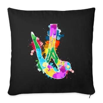 Aerial Yoga Colorful Art - Sofa pillowcase 17,3'' x 17,3'' (45 x 45 cm) - black - Front