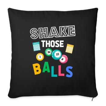 Drôle de Bingo Boules d’humour au hasard - Housse de coussin décorative 45 x 45 cm - noir - Devant