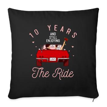 10th anniversary 10 years - Sofa pillowcase 17,3'' x 17,3'' (45 x 45 cm) - black - Front