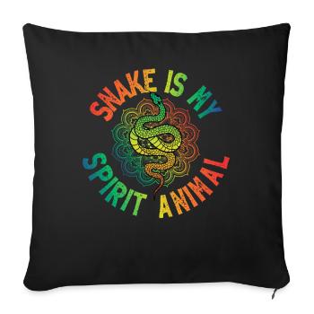 Snake Spirit Animal Snake Gift - Sofa pillowcase 17,3'' x 17,3'' (45 x 45 cm) - black - Front