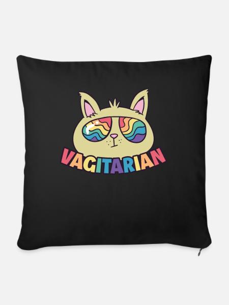 Vagitarian Lesbisch Geschenk - Sofakissenbezug 45 x 45 cm - Schwarz