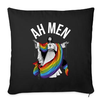 Ah Men Gay Jesus Gay Gift - Sofa pillowcase 17,3'' x 17,3'' (45 x 45 cm) - black - Front