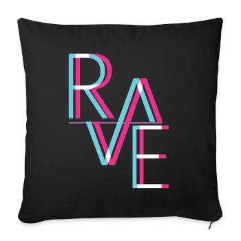 Techno Music Trip Aesthetic Freetekno Rave Party - Housse de coussin décorative 45 x 45 cm - noir - Devant