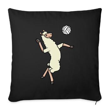 Volleyball Funny Lama Volleyball Player - Sofa pillowcase 17,3'' x 17,3'' (45 x 45 cm) - black - Front