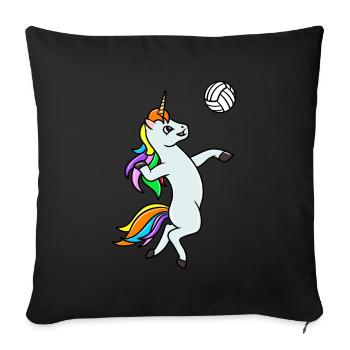 Volleyball Funny Unicorn Volleyball Player - Sofa pillowcase 17,3'' x 17,3'' (45 x 45 cm) - black - Front