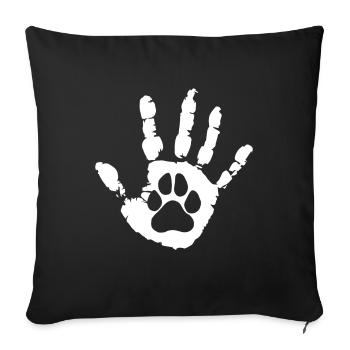 Les chiens laissent des empreintes de pattes dans nos vies - Housse de coussin décorative 45 x 45 cm - noir - Devant