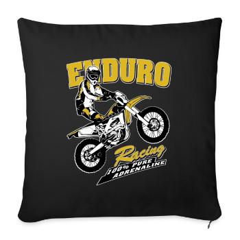 Enduro Offroad - Sofa pillowcase 17,3'' x 17,3'' (45 x 45 cm) - black - Front