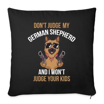 German Shepherd German Shepherd Gift - Sofa pillowcase 17,3'' x 17,3'' (45 x 45 cm) - black - Front