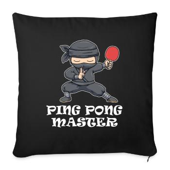 Ping Pong Master ping-pong ping-pong cadeau - Housse de coussin décorative 45 x 45 cm - noir - Devant