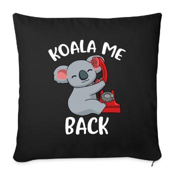 Koala Me Back Koala Gift - Sofa pillowcase 17,3'' x 17,3'' (45 x 45 cm) - black - Front
