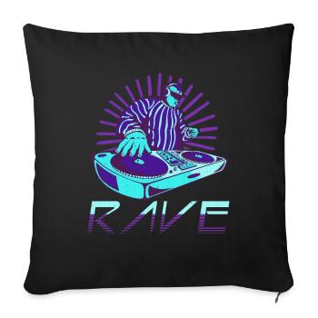 Electronic Music Party Aesthetic Techno Raver Rave - Sofakissenbezug 45 x 45 cm - Schwarz - Vorne