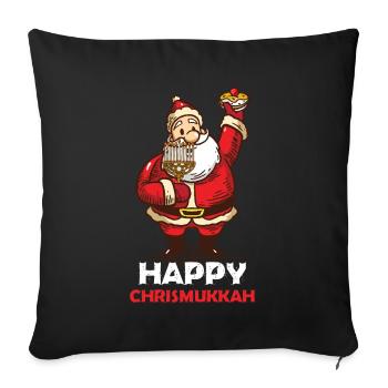 Joyeux Cadeau Chrismukkah Hanukkah - Housse de coussin décorative 45 x 45 cm - noir - Devant