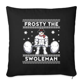 Frosty The Swoleman Snowman Gift - Sofa pillowcase 17,3'' x 17,3'' (45 x 45 cm) - black - Front