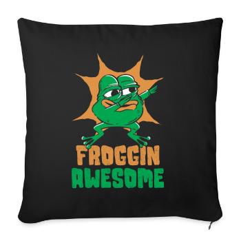 Dabbing Frog Frog Cadeau - Housse de coussin décorative 45 x 45 cm - noir - Devant