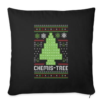 Oh Chemis-Tree Funny Chemistry Christmas - Sofa pillowcase 17,3'' x 17,3'' (45 x 45 cm) - black - Front