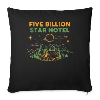 Cadeau de camping d’hôtel cinq milliards d’étoiles - Housse de coussin décorative 45 x 45 cm - noir - Devant