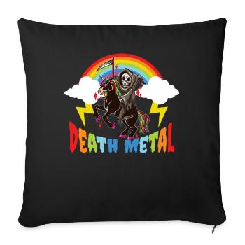 Death Metal Rainbow Heavy Metal Geschenk - Sofakissenbezug 45 x 45 cm - Schwarz - Vorne