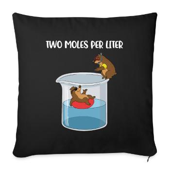 Two Moles Per Liter Chemistry Gift - Sofa pillowcase 17,3'' x 17,3'' (45 x 45 cm) - black - Front