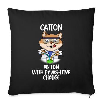 Chemistry Cat Chemistry Gift - Sofa pillowcase 17,3'' x 17,3'' (45 x 45 cm) - black - Front