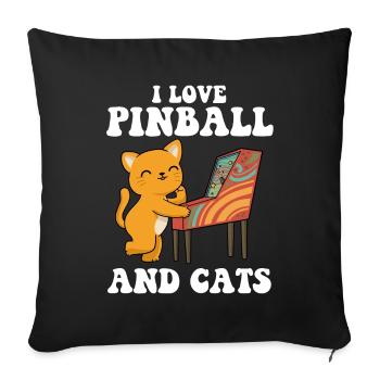 J’adore Pinball Retro Games Cadeau - Housse de coussin décorative 45 x 45 cm - noir - Devant