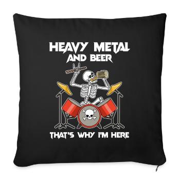 Heavy Metal Beer Heavy Metal Cadeau - Housse de coussin décorative 45 x 45 cm - noir - Devant