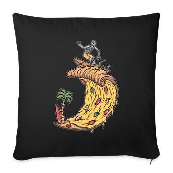 Pizza Surfer Skeleton Cheese Surfing Surf Surf Surf - Housse de coussin décorative 45 x 45 cm - noir - Devant