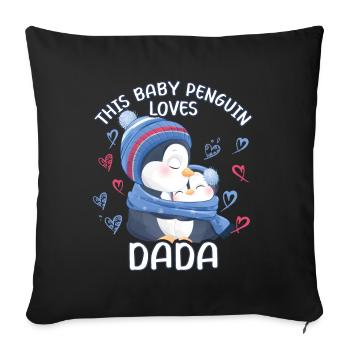 Dada Penguin This Baby Penguin Loves - Sofa pillowcase 17,3'' x 17,3'' (45 x 45 cm) - black - Front