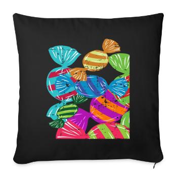 Bonbons - Sofakissenbezug 45 x 45 cm - Schwarz - Vorne