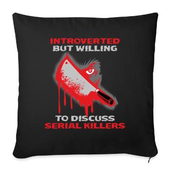 Cadeau de la série policière Introverted Killers - Housse de coussin décorative 45 x 45 cm - noir - Devant