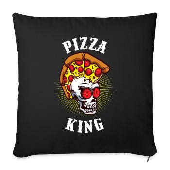 Pizza King Pizza Gift - Sofa pillowcase 17,3'' x 17,3'' (45 x 45 cm) - black - Front