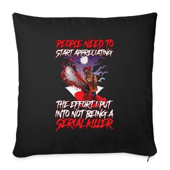 Ne pas être un cadeau de série policière tueur - Housse de coussin décorative 45 x 45 cm - noir - Devant