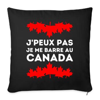 J'peux Pas Je Me Barre Au Canada Feuille D'érable - Housse de coussin décorative 45 x 45 cm - noir - Devant