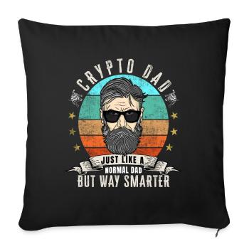 Crypto Dad wie ein normaler Dad - Sofakissenbezug 45 x 45 cm - Schwarz - Vorne
