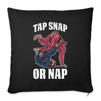 Appuyez sur Snap or Nap Jiu Jitsu Gift - Housse de coussin décorative 45 x 45 cm - noir - Devant