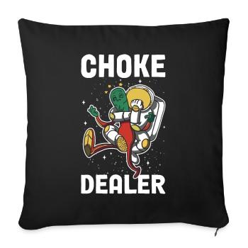 Choke Dealer Jiu Jitsu Cadeau - Housse de coussin décorative 45 x 45 cm - noir - Devant