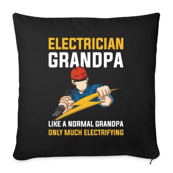 Electrician Grandpa Electrician Gift - Sofa pillowcase 17,3'' x 17,3'' (45 x 45 cm) - black - Front