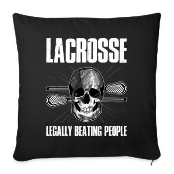 Lacrosse Legally Beating People Lacrosse Gift - Sofa pillowcase 17,3'' x 17,3'' (45 x 45 cm) - black - Front