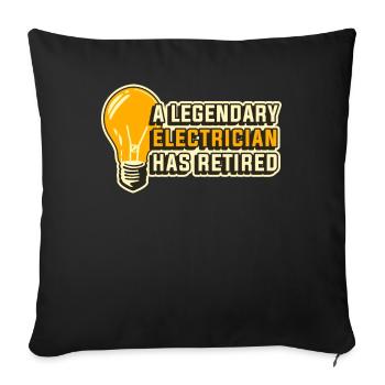Retired Electrician Electrician Electrician Gift - Sofa pillowcase 17,3'' x 17,3'' (45 x 45 cm) - black - Front