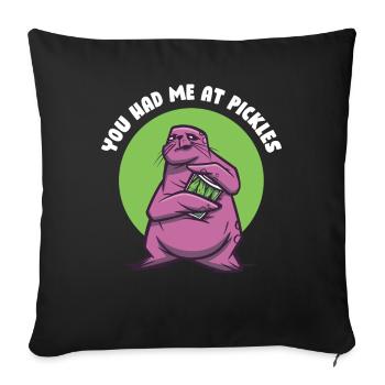 Vous m’avez eu à Pickles Concombre cadeau - Housse de coussin décorative 45 x 45 cm - noir - Devant