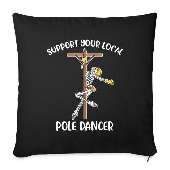 Cadeau optionnel local de pole dancer - Housse de coussin décorative 45 x 45 cm - noir - Devant